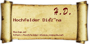 Hochfelder Diána névjegykártya